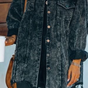 Large corduroy shacket